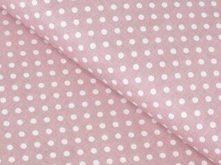 Cotton fabric medium dot on powder pink by Stofex.