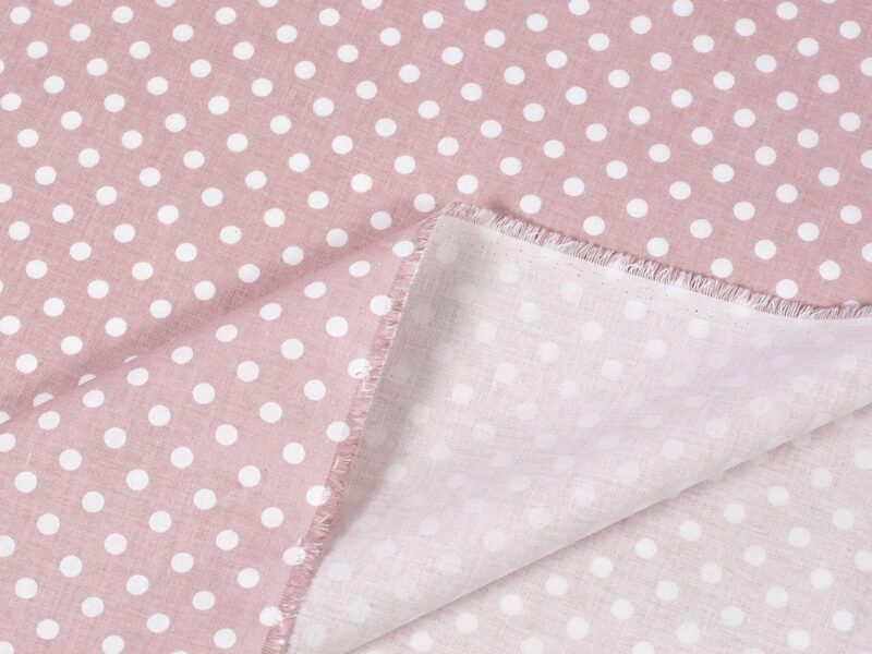 Cotton fabric medium dot on powder pink by Stofex.