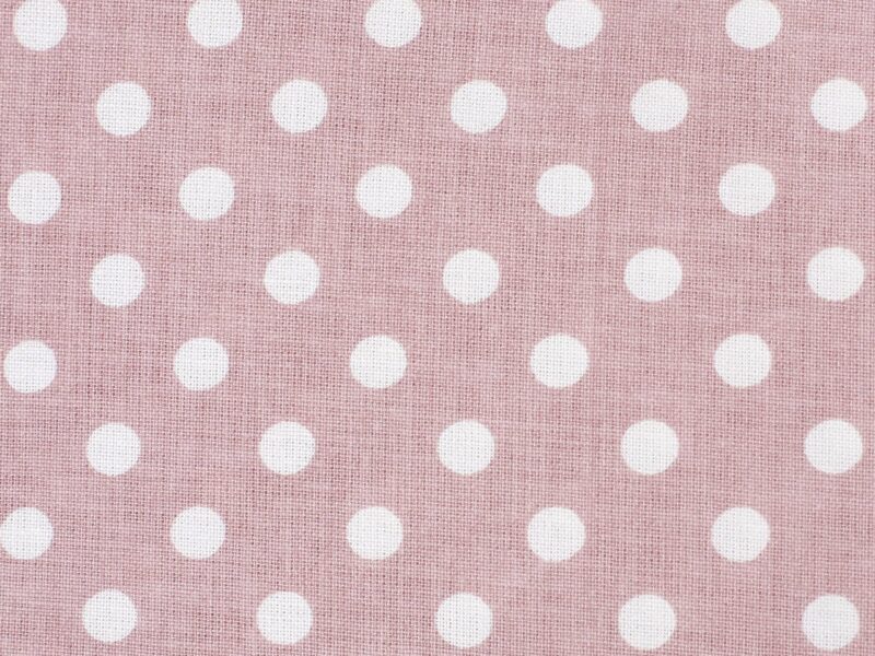 Cotton fabric medium dot on powder pink by Stofex.