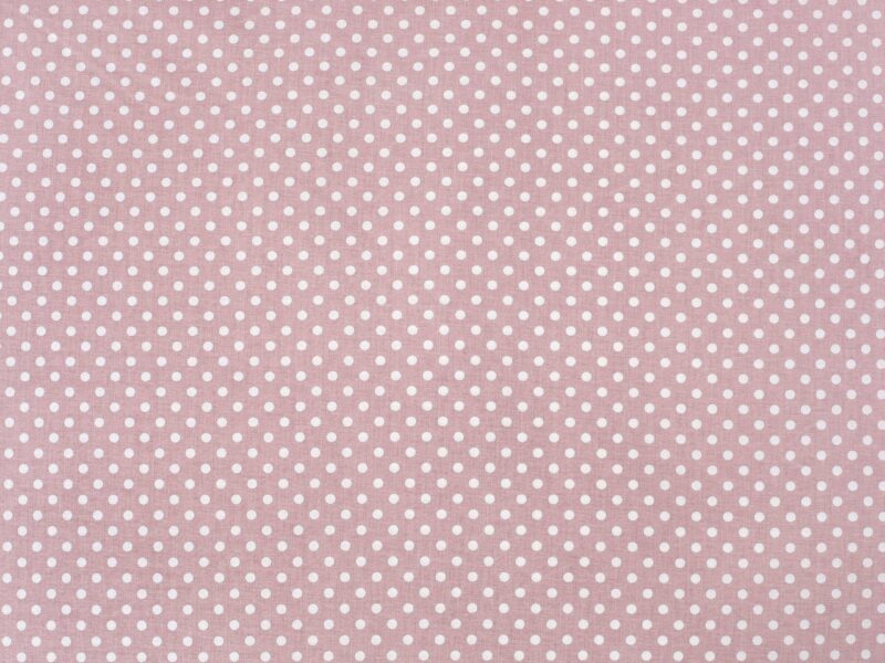 Cotton fabric medium dot on powder pink by Stofex.