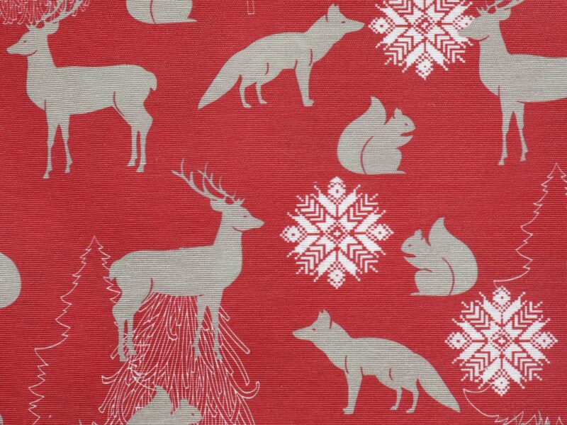 Christmas fabric LONETA forest animals width 140 cm by Stofex.