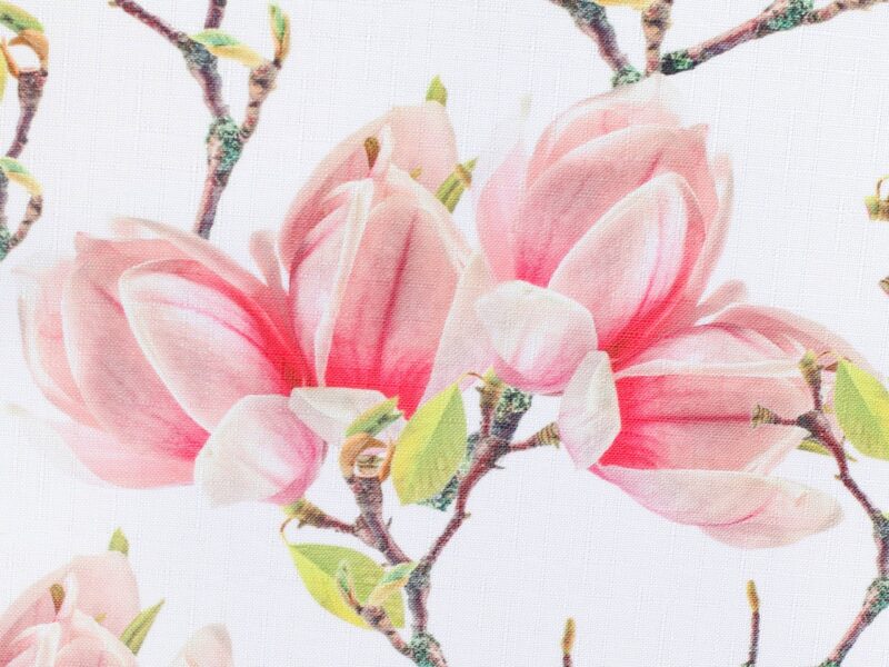 Teflon fabric magnolias width 155 cm by Stofex.