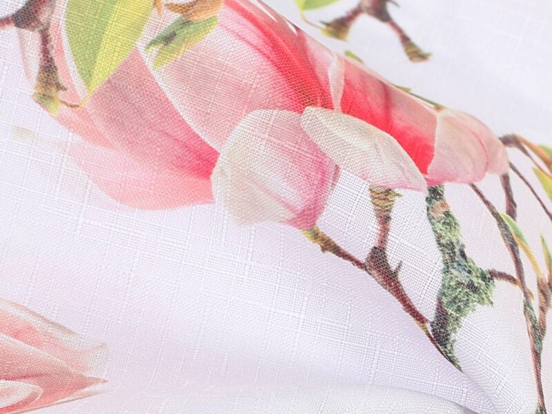 Teflon fabric magnolias width 155 cm by Stofex.