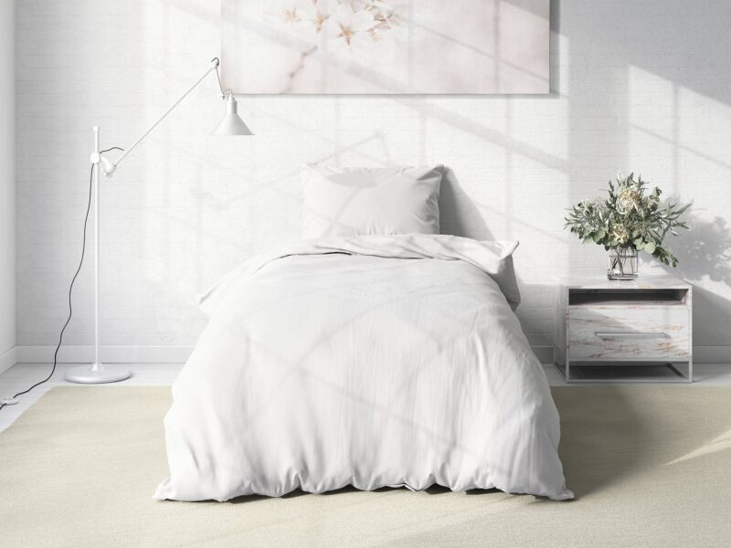 Cotton bed linen white colour by Stofex.