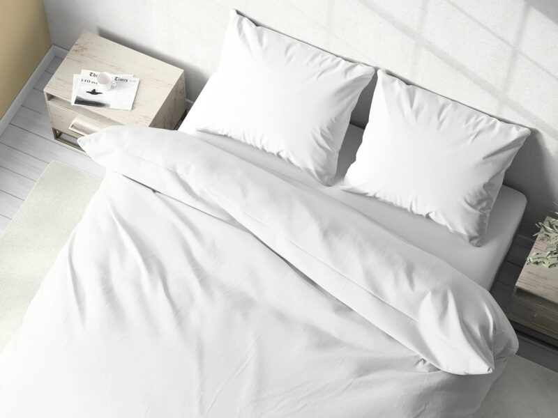 Cotton bed linen white colour by Stofex.