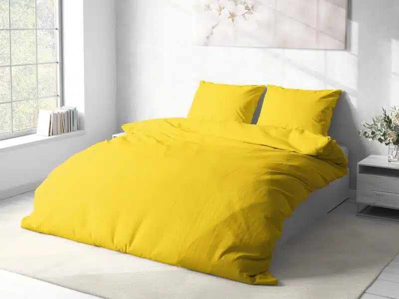 Cotton bed linen yellow colour by Stofex.