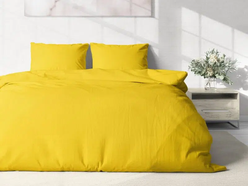 Cotton bed linen yellow colour by Stofex.