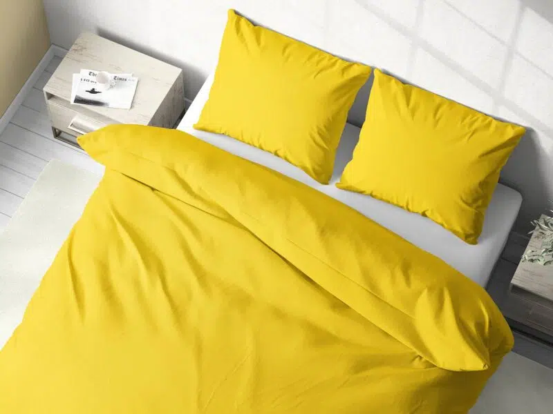 Cotton bed linen yellow colour by Stofex.