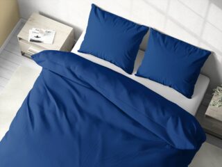 Cotton bed linen royal blue colour by Stofex.