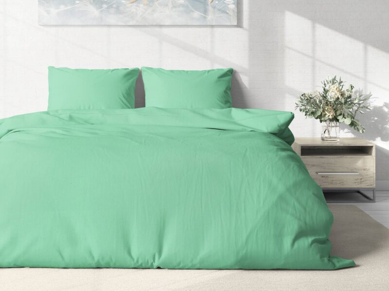 Cotton bed linen mint colour by Stofex.