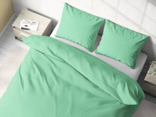 Cotton bed linen mint colour by Stofex.