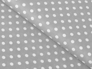 Cotton fabric polka dots on grey by Stofex.