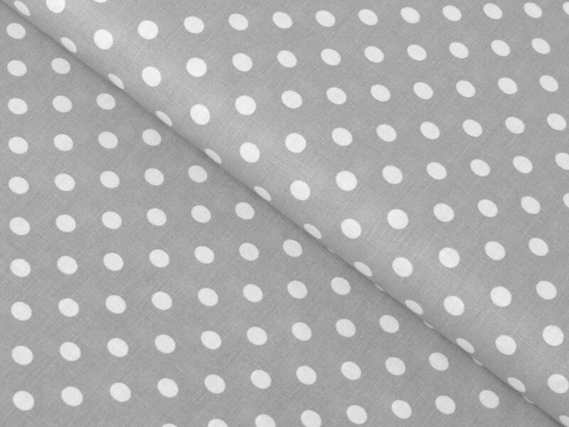 Cotton fabric polka dots on grey by Stofex.