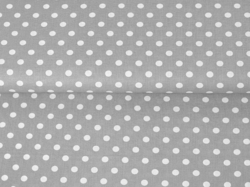 Cotton fabric polka dots on grey by Stofex.