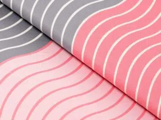 Cotton fabric grey and pink waves by Stofex.