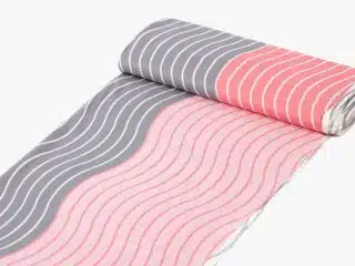 Cotton fabric grey and pink waves by Stofex.