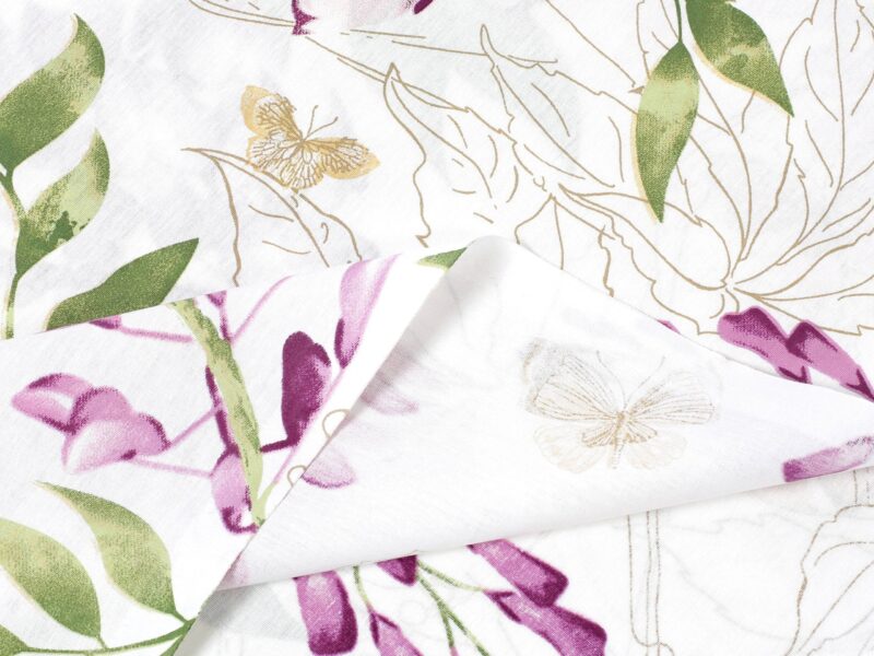 100% Cotton fabric wisteria flowers by Stofex.