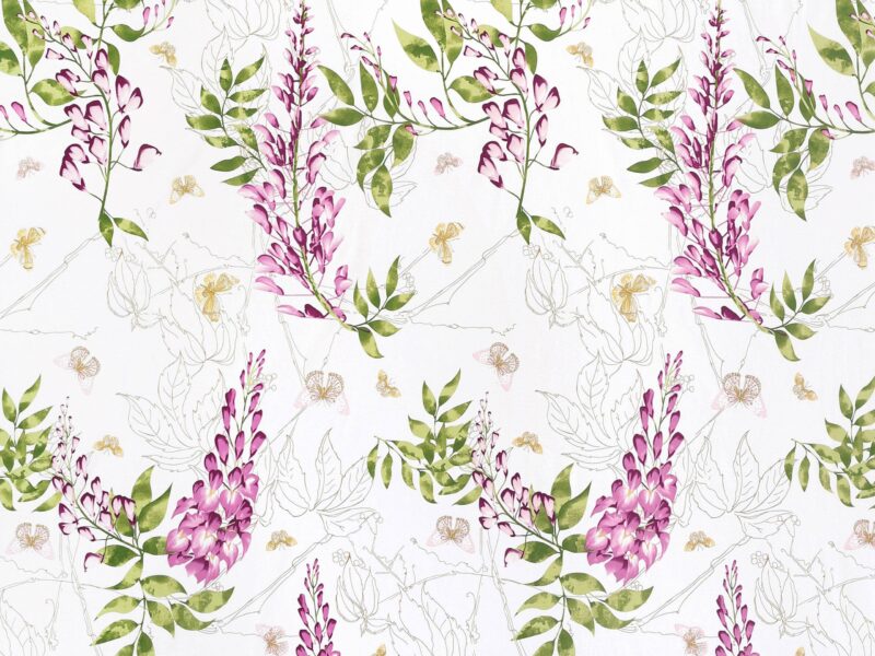 100% Cotton fabric wisteria flowers by Stofex.