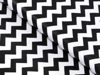 Cotton fabric black and white zigzag by Stofex.