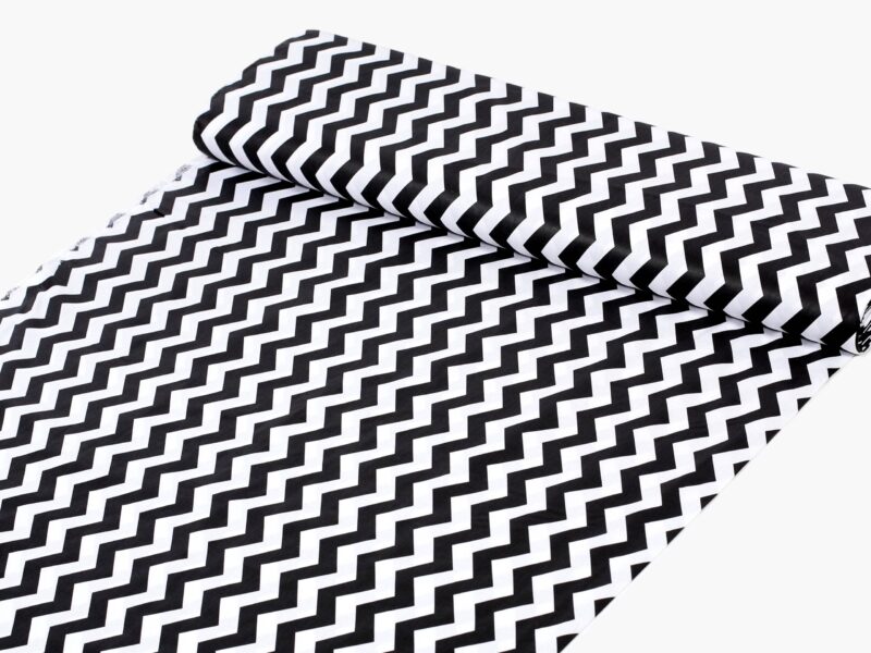 Cotton fabric black and white zigzag by Stofex.