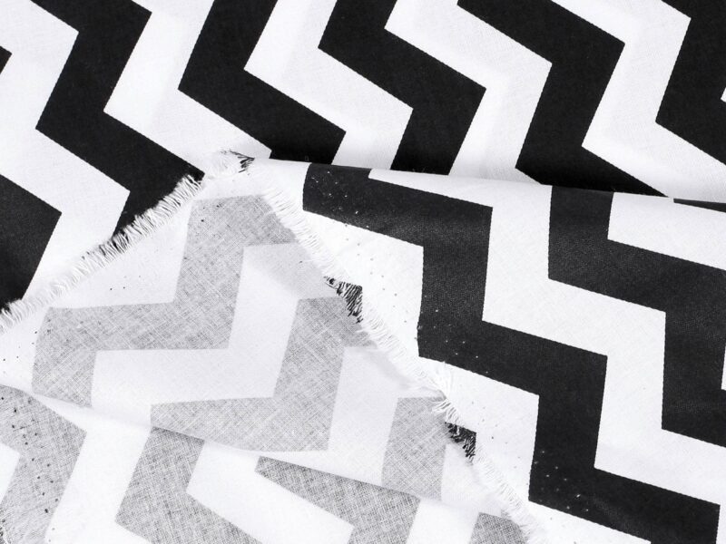 Cotton fabric black and white zigzag by Stofex.