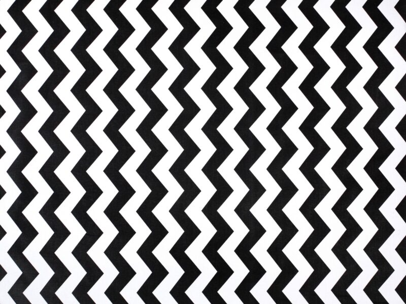 Cotton fabric black and white zigzag by Stofex.