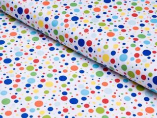 Cotton fabric coloured dots and polka dots by Stofex.