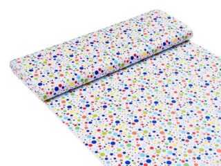 Cotton fabric coloured dots and polka dots by Stofex.