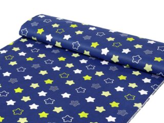 Cotton fabric stars on blue by Stofex.