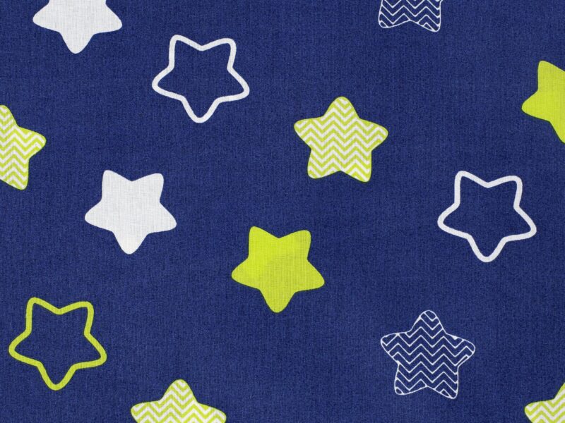 Cotton fabric stars on blue by Stofex.