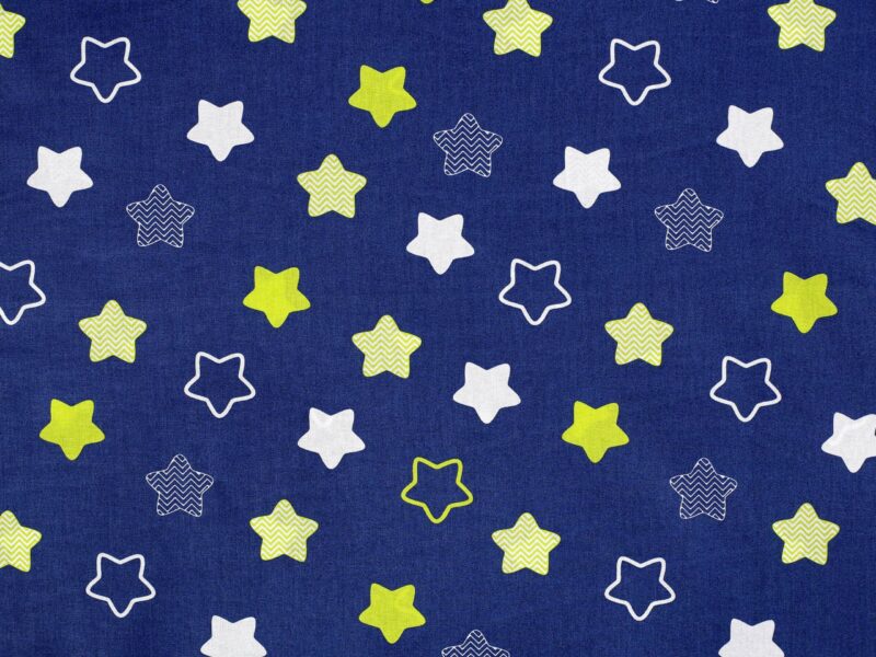 Cotton fabric stars on blue by Stofex.