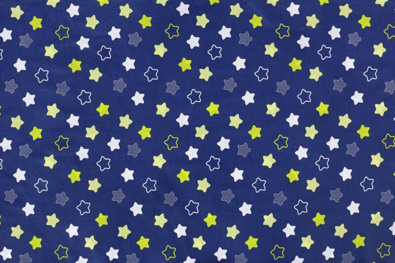 Cotton fabric stars on blue by Stofex.