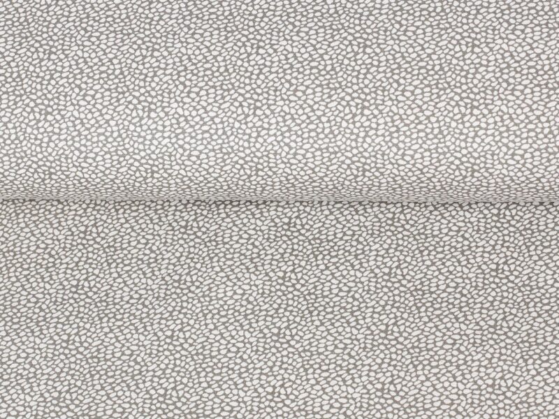 Cotton fabric white mosaic on brown by Stofex.