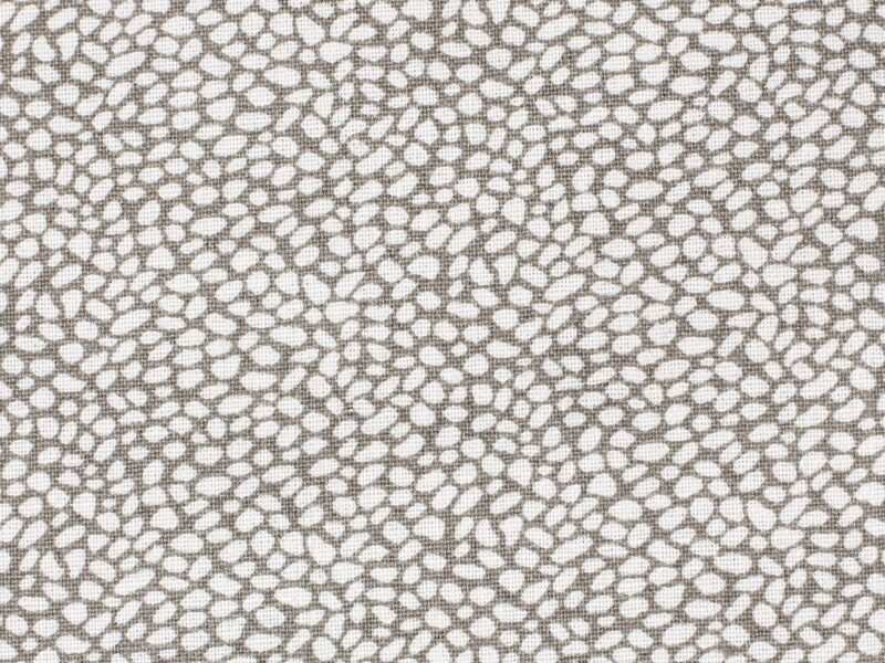 Cotton fabric white mosaic on brown by Stofex.