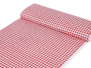 Cotton fabric red checkered by Stofex.