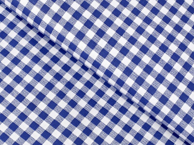 Cotton fabric blue checkered by Stofex.