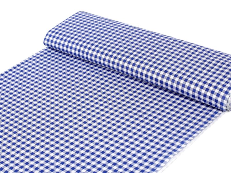 Cotton fabric blue checkered by Stofex.