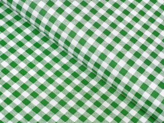 Cotton fabric green checkered by Stofex.