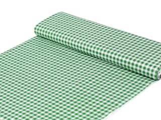 Cotton fabric green checkered by Stofex.