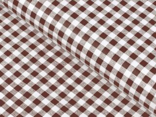 Cotton fabric brown checkered by Stofex.