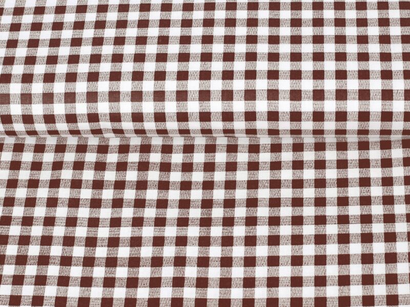 Cotton fabric brown checkered by Stofex.