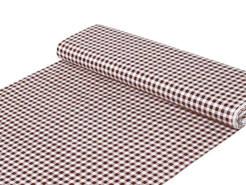 Cotton fabric brown checkered by Stofex.