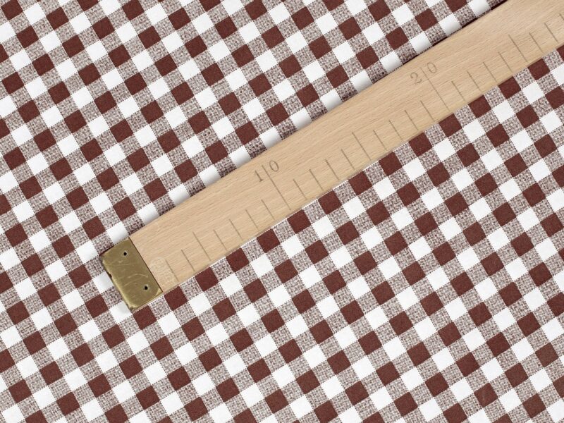 Cotton fabric brown checkered by Stofex.