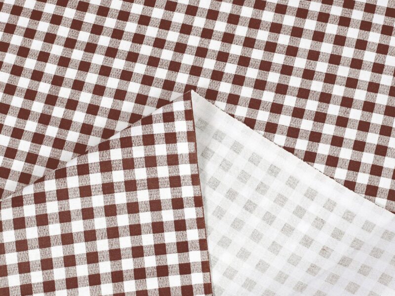 Cotton fabric brown checkered by Stofex.