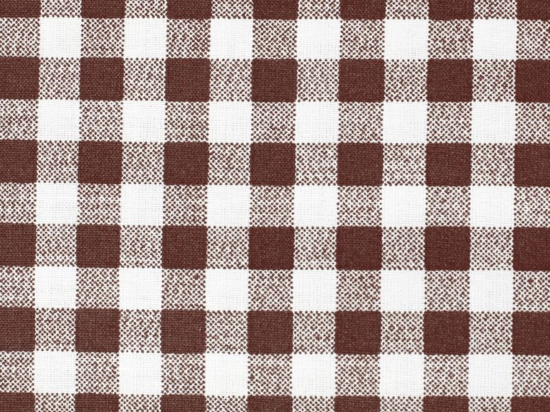 Cotton fabric brown checkered by Stofex.