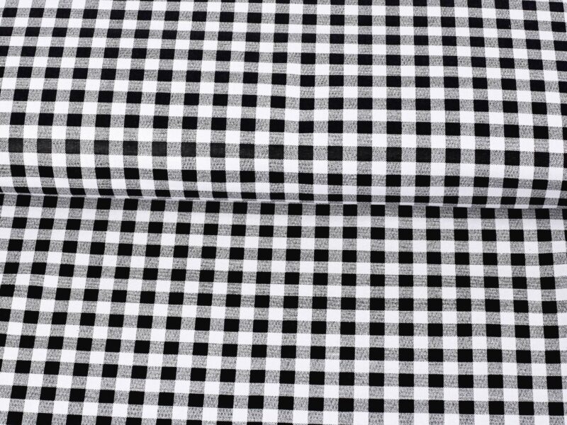 Cotton fabric black checkered by Stofex.