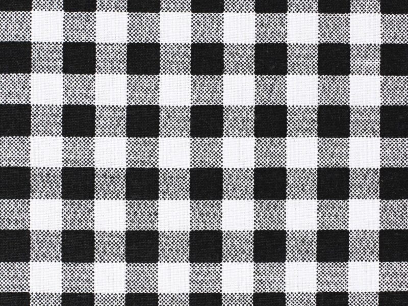 Cotton fabric black checkered by Stofex.