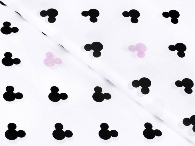 Cotton fabric Mickey mouse pink by Stofex.