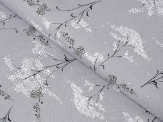 100% Cotton fabric sakura flower on grey by Stofex.