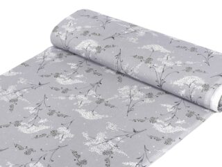 100% Cotton fabric sakura flower on grey by Stofex.